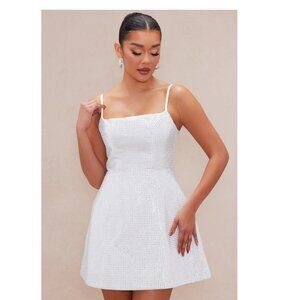 Corrina Embellished Mini Dress - White